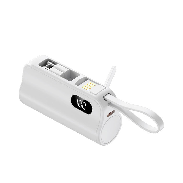Portable Power Bank with Built-in Cable