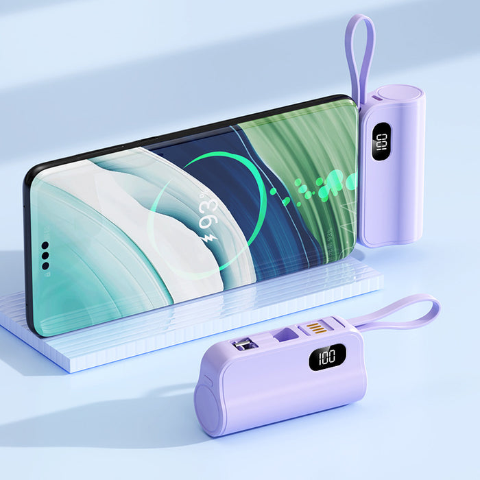Portable Power Bank with Built-in Cable